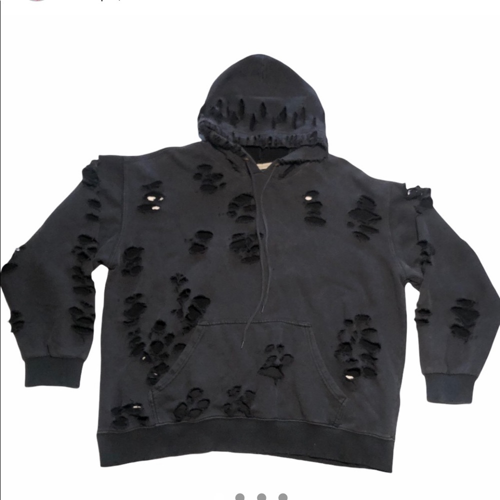 Emma and Sam distressed black hoodie